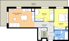 3 pokoje, mieszkanie 61,56 m², piętro 2, oferta nr MB026, ale!KEN etap 2, Warszawa, Ursynów, Ursynów Centrum, al. Komisji Edukacji Narodowej 60