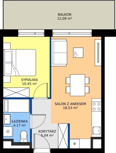2 pokoje, mieszkanie 38,19 m², piętro 7, oferta nr MB152, ale!KEN etap 2, Warszawa, Ursynów, Ursynów Centrum, al. Komisji Edukacji Narodowej 60