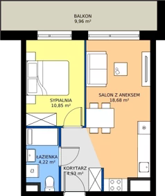 2 pokoje, mieszkanie 38,68 m², piętro 4, oferta nr MB127, ale!KEN etap 2, Warszawa, Ursynów, Ursynów Centrum, al. Komisji Edukacji Narodowej 60