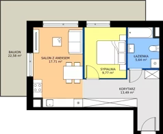 2 pokoje, mieszkanie 46,61 m², piętro 4, oferta nr MB126, ale!KEN etap 2, Warszawa, Ursynów, Ursynów Centrum, al. Komisji Edukacji Narodowej 60