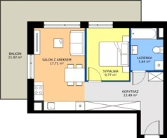 2 pokoje, mieszkanie 46,61 m², piętro 5, oferta nr MB135, ale!KEN etap 2, Warszawa, Ursynów, Ursynów Centrum, al. Komisji Edukacji Narodowej 60