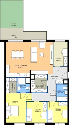 5 pokoi, mieszkanie 114,98 m², piętro 1, oferta nr MB022, ale!KEN etap 2, Warszawa, Ursynów, Ursynów Centrum, al. Komisji Edukacji Narodowej 60