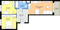 3 pokoje, mieszkanie 57,37 m², piętro 1, oferta nr MB072, ale!KEN etap 2, Warszawa, Ursynów, Ursynów Centrum, al. Komisji Edukacji Narodowej 60