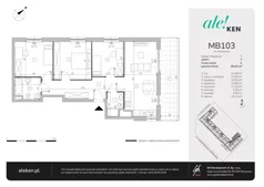 4 pokoje, mieszkanie 86,61 m², piętro 2, oferta nr MB103, ale!KEN etap 2, Warszawa, Ursynów, Ursynów Centrum, al. Komisji Edukacji Narodowej 60