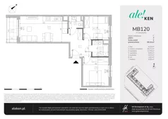 3 pokoje, mieszkanie 59,34 m², piętro 3, oferta nr MB120, ale!KEN etap 2, Warszawa, Ursynów, Ursynów Centrum, al. Komisji Edukacji Narodowej 60
