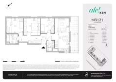 4 pokoje, mieszkanie 86,76 m², piętro 4, oferta nr MB121, ale!KEN etap 2, Warszawa, Ursynów, Ursynów Centrum, al. Komisji Edukacji Narodowej 60