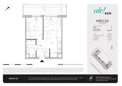 2 pokoje, mieszkanie 38,58 m², piętro 5, oferta nr MB134, ale!KEN etap 2, Warszawa, Ursynów, Ursynów Centrum, al. Komisji Edukacji Narodowej 60