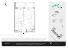 2 pokoje, mieszkanie 34,39 m², piętro 5, oferta nr MB137, ale!KEN etap 2, Warszawa, Ursynów, Ursynów Centrum, al. Komisji Edukacji Narodowej 60