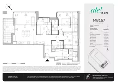 4 pokoje, mieszkanie 110,94 m², piętro 8, oferta nr MB157, ale!KEN etap 2, Warszawa, Ursynów, Ursynów Centrum, al. Komisji Edukacji Narodowej 60
