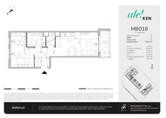 2 pokoje, mieszkanie 48,11 m², piętro 1, oferta nr MB018, ale!KEN etap 2, Warszawa, Ursynów, Ursynów Centrum, al. Komisji Edukacji Narodowej 60