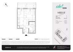 1 pokój, mieszkanie 29,37 m², piętro 1, oferta nr MB019, ale!KEN etap 2, Warszawa, Ursynów, Ursynów Centrum, al. Komisji Edukacji Narodowej 60