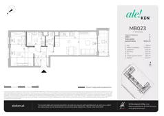 2 pokoje, mieszkanie 48,11 m², piętro 2, oferta nr MB023, ale!KEN etap 2, Warszawa, Ursynów, Ursynów Centrum, al. Komisji Edukacji Narodowej 60