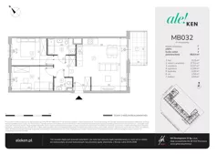 3 pokoje, mieszkanie 68,53 m², piętro 3, oferta nr MB032, ale!KEN etap 2, Warszawa, Ursynów, Ursynów Centrum, al. Komisji Edukacji Narodowej 60