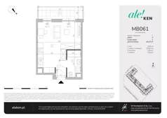 1 pokój, mieszkanie 29,27 m², piętro 4, oferta nr MB061, ale!KEN etap 2, Warszawa, Ursynów, Ursynów Centrum, al. Komisji Edukacji Narodowej 60