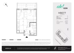 1 pokój, mieszkanie 29,07 m², piętro 2, oferta nr MB077, ale!KEN etap 2, Warszawa, Ursynów, Ursynów Centrum, al. Komisji Edukacji Narodowej 60