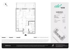 1 pokój, mieszkanie 29,07 m², piętro 3, oferta nr MB081, ale!KEN etap 2, Warszawa, Ursynów, Ursynów Centrum, al. Komisji Edukacji Narodowej 60