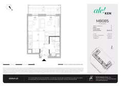 1 pokój, mieszkanie 29,07 m², piętro 4, oferta nr MB085, ale!KEN etap 2, Warszawa, Ursynów, Ursynów Centrum, al. Komisji Edukacji Narodowej 60