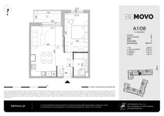 2 pokoje, mieszkanie 42,47 m², piętro 1, oferta nr A1/08, BEMOVO, Warszawa, Bemowo, Chrzanów, ul. Batalionów Chłopskich 95