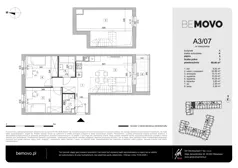 3 pokoje, mieszkanie 69,48 m², piętro 3, oferta nr A3/07, BEMOVO, Warszawa, Bemowo, Chrzanów, ul. Batalionów Chłopskich 95