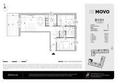 3 pokoje, mieszkanie 60,29 m², piętro 1, oferta nr B1/01, BEMOVO, Warszawa, Bemowo, Chrzanów, ul. Batalionów Chłopskich 95