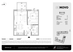 2 pokoje, mieszkanie 38,23 m², piętro 1, oferta nr B1/15, BEMOVO, Warszawa, Bemowo, Chrzanów, ul. Batalionów Chłopskich 95
