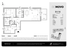 3 pokoje, mieszkanie 61,84 m², piętro 1, oferta nr B1/16, BEMOVO, Warszawa, Bemowo, Chrzanów, ul. Batalionów Chłopskich 95