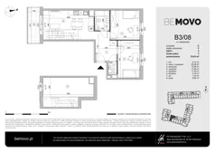 3 pokoje, mieszkanie 70,03 m², piętro 3, oferta nr B3/08, BEMOVO, Warszawa, Bemowo, Chrzanów, ul. Batalionów Chłopskich 95