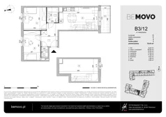 3 pokoje, mieszkanie 70,45 m², piętro 3, oferta nr B3/12, BEMOVO, Warszawa, Bemowo, Chrzanów, ul. Batalionów Chłopskich 95