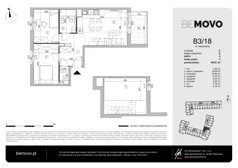 3 pokoje, mieszkanie 64,97 m², piętro 3, oferta nr B3/18, BEMOVO, Warszawa, Bemowo, Chrzanów, ul. Batalionów Chłopskich 95