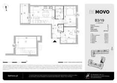 3 pokoje, mieszkanie 65,73 m², piętro 3, oferta nr B3/19, BEMOVO, Warszawa, Bemowo, Chrzanów, ul. Batalionów Chłopskich 95