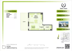 2 pokoje, mieszkanie 40,92 m², piętro 1, oferta nr 01.M.19, Dom Architekta , Łódź, Śródmieście, Śródmieście, ul. Wierzbowa 28