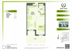 2 pokoje, mieszkanie 40,92 m², piętro 1, oferta nr 01.M.19, Dom Architekta, Łódź, Śródmieście, Śródmieście, ul. Wierzbowa 28