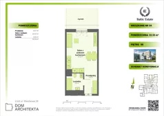 1 pokój, mieszkanie 32,55 m², piętro 1, oferta nr 01.M.18, Dom Architekta , Łódź, Śródmieście, Śródmieście, ul. Wierzbowa 28