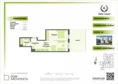 2 pokoje, mieszkanie 40,92 m², piętro 1, oferta nr 01.M.19, Dom Architekta , Łódź, Śródmieście, Śródmieście, ul. Wierzbowa 28