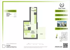 1 pokój, mieszkanie 26,20 m², parter, oferta nr 00.M.14, Dom Architekta , Łódź, Śródmieście, Śródmieście, ul. Wierzbowa 28