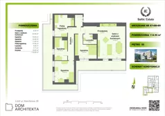 4 pokoje, mieszkanie 114,95 m², piętro 5, oferta nr 05.M.87+88+89, Dom Architekta, Łódź, Śródmieście, Śródmieście, ul. Wierzbowa 28