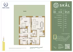 4 pokoje, mieszkanie 97,21 m², parter, oferta nr M.5+6, SKAL, Łódź, Polesie, ul. Borowa 1