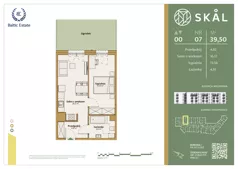 2 pokoje, mieszkanie 39,50 m², parter, oferta nr M.7, SKAL, Łódź, Polesie, ul. Borowa 1