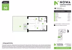 2 pokoje, mieszkanie 40,83 m², parter, oferta nr M50, Nowa Częstochowa Mościckiego, Częstochowa, Częstochówka-Parkitka, ul. Mościckiego