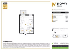 2 pokoje, mieszkanie 42,05 m², piętro 6, oferta nr A66, Nowy Reden II, Dąbrowa Górnicza, Reden, ul. Przemysłowa
