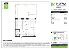 3 pokoje, mieszkanie 61,25 m², parter, oferta nr F2, Nowa Częstochowa Małopolska - etap IV, Częstochowa, Częstochówka-Parkitka, ul. Małopolska 196A
