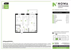 3 pokoje, mieszkanie 61,25 m², piętro 1, oferta nr F15, Nowa Częstochowa Małopolska - etap IV, Częstochowa, Częstochówka-Parkitka, ul. Małopolska 196A