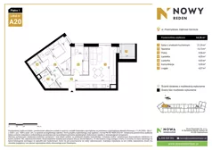 3 pokoje, mieszkanie 64,36 m², piętro 1, oferta nr A20, Nowy Reden II, Dąbrowa Górnicza, Reden, ul. Przemysłowa
