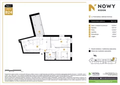 3 pokoje, mieszkanie 55,17 m², piętro 2, oferta nr B24, Nowy Reden II, Dąbrowa Górnicza, Reden, ul. Przemysłowa