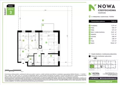 4 pokoje, mieszkanie 75,02 m², parter, oferta nr F3, Nowa Częstochowa Małopolska - etap IV, Częstochowa, Częstochówka-Parkitka, ul. Małopolska 196A
