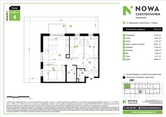4 pokoje, mieszkanie 75,02 m², piętro 1, oferta nr F16, Nowa Częstochowa Małopolska - etap IV, Częstochowa, Częstochówka-Parkitka, ul. Małopolska 196A