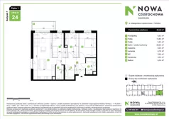 4 pokoje, mieszkanie 82,63 m², piętro 1, oferta nr F24, Nowa Częstochowa Małopolska - etap IV, Częstochowa, Częstochówka-Parkitka, ul. Małopolska 196A