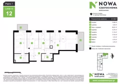 4 pokoje, mieszkanie 91,58 m², piętro 1, oferta nr M12, Nowa Częstochowa Mościckiego, Częstochowa, Częstochówka-Parkitka, ul. Mościckiego