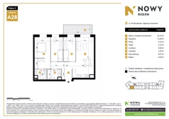 4 pokoje, mieszkanie 73,04 m², piętro 2, oferta nr A28, Nowy Reden II, Dąbrowa Górnicza, Reden, ul. Przemysłowa