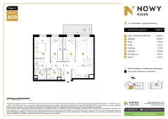 4 pokoje, mieszkanie 74,04 m², piętro 5, oferta nr A59, Nowy Reden II, Dąbrowa Górnicza, Reden, ul. Przemysłowa